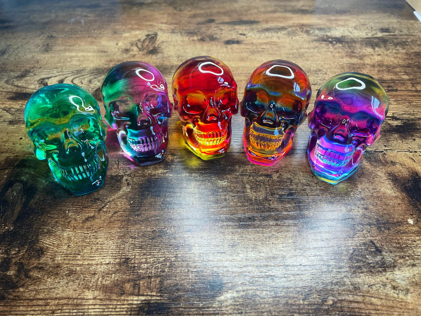 Aura Angel Skull Crystal - 3 inch Rainbow Glass Skull
