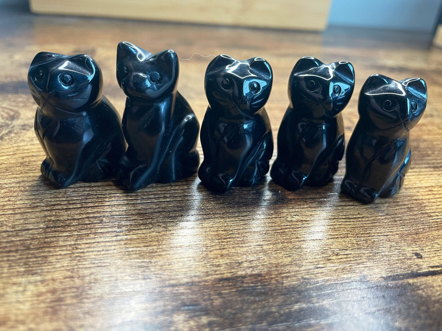 Black Obsidian Cat Crystal - 1.5 inch Crystal Carving