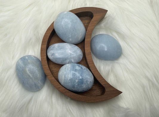 Blue Calcite Palm Stone Crystal