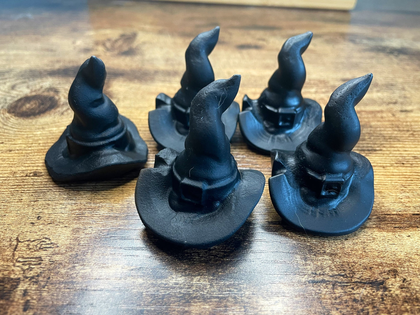 Black Obsidian Witch Hat - 2 inch Black Matte Crystal Carvings